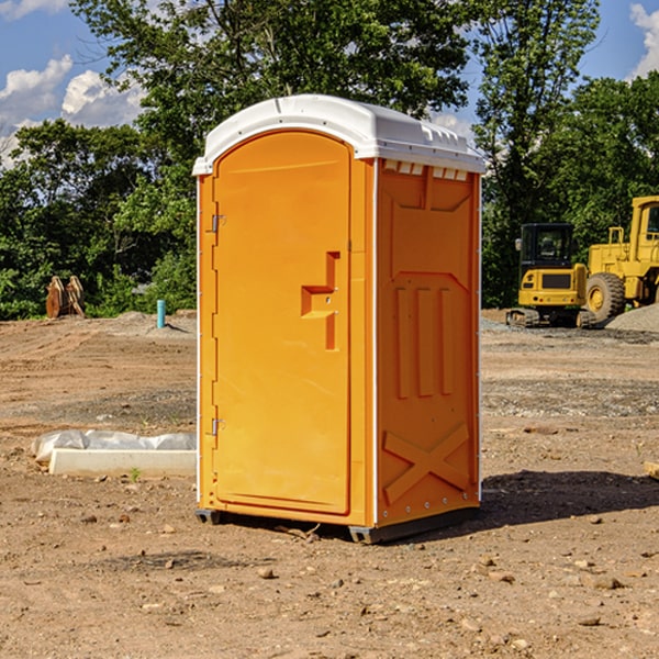 how often are the portable toilets cleaned and serviced during a rental period in Aroma